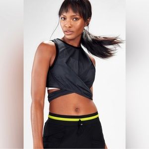 Fabletics Marissa Black Tie-Up Mesh Tank, NWT, XL